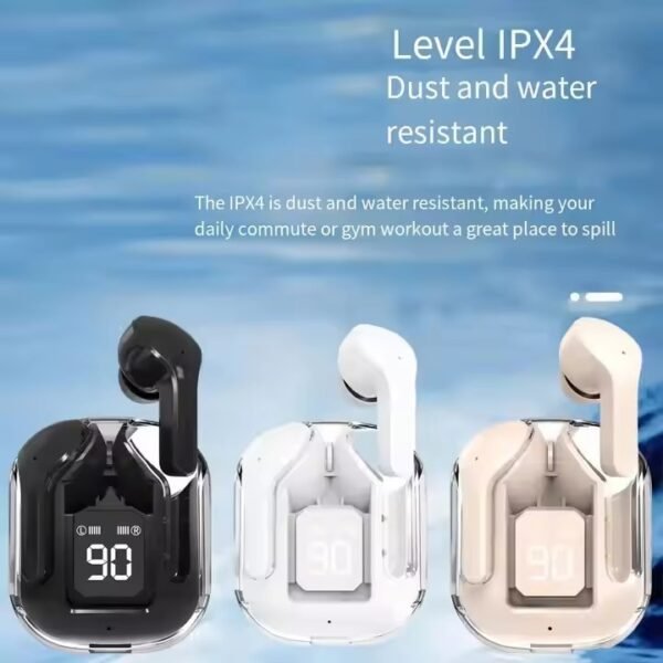 STILL Black BT Wireless Earphones Transparent In Ear Headset ENC Sports Headphones LED Power Digital Display Stereo Sound Earbuds - Image 4