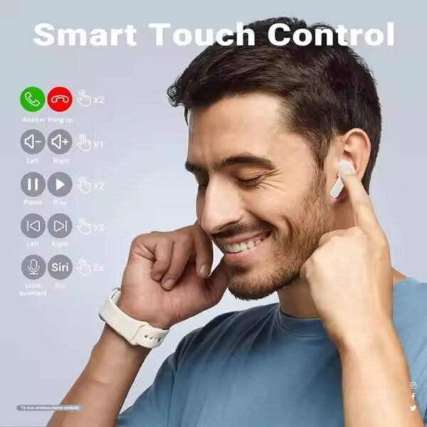 STILL Black BT Wireless Earphones Transparent In Ear Headset ENC Sports Headphones LED Power Digital Display Stereo Sound Earbuds - Image 2