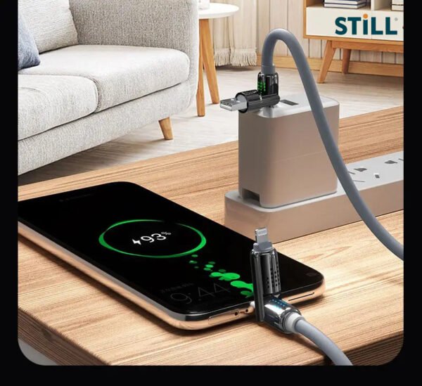STILL 4-in-1 Liquid Silicone Fast Charge Cable with RGB Breathing Light - Image 3